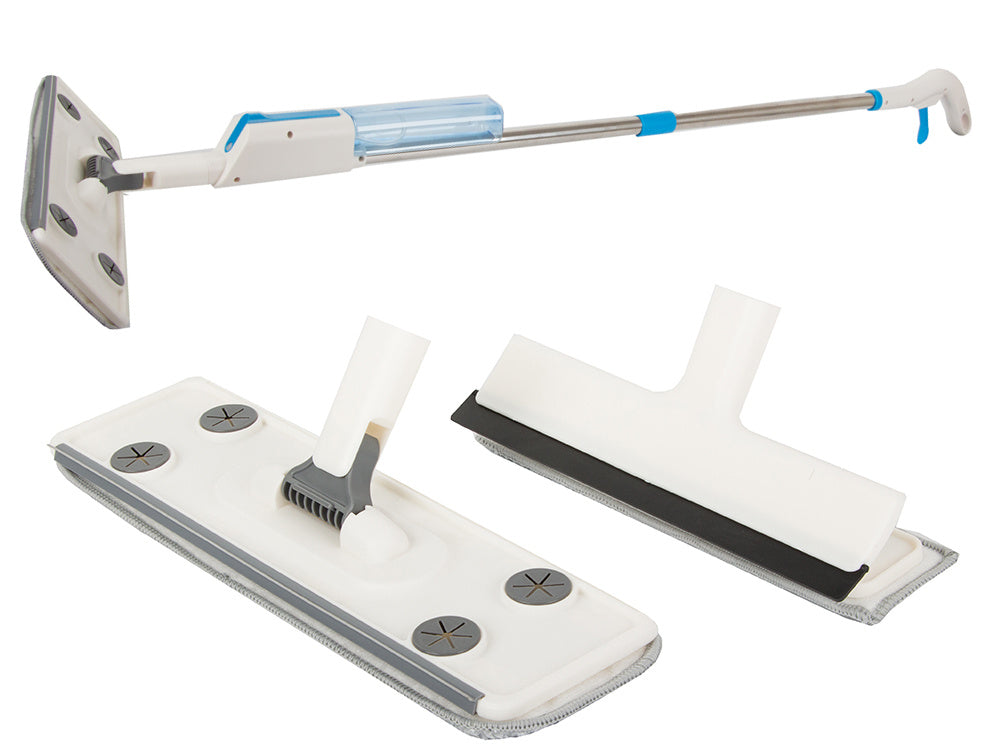 Fladmoppe med Spray og Vinduesvasker