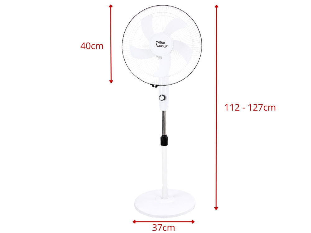 Gulvventilator 40 cm – Støjsvag Ventilator med Oscillation og Justerbar Højde