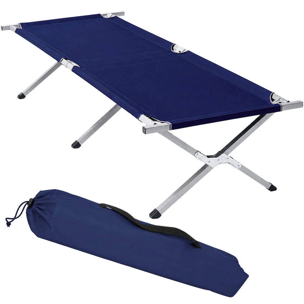 Foldbar Campingseng 187 cm – Feltseng med Stålramme og Transporttaske – Op til 110 kg