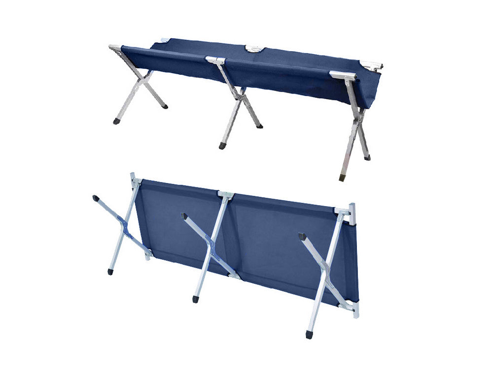 Foldbar Campingseng 187 cm – Feltseng med Stålramme og Transporttaske – Op til 110 kg