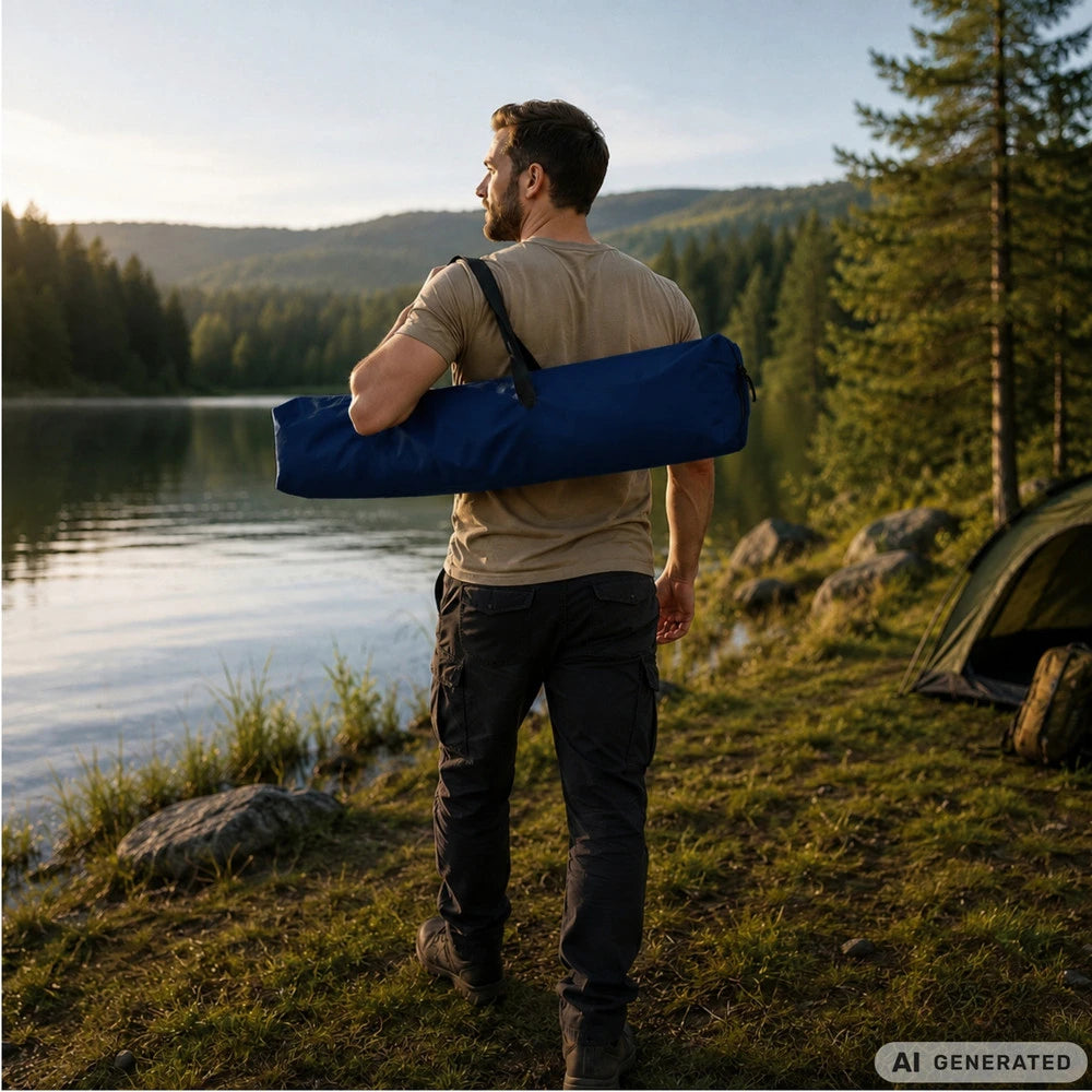 Foldbar Campingseng 187 cm – Feltseng med Stålramme og Transporttaske – Op til 110 kg