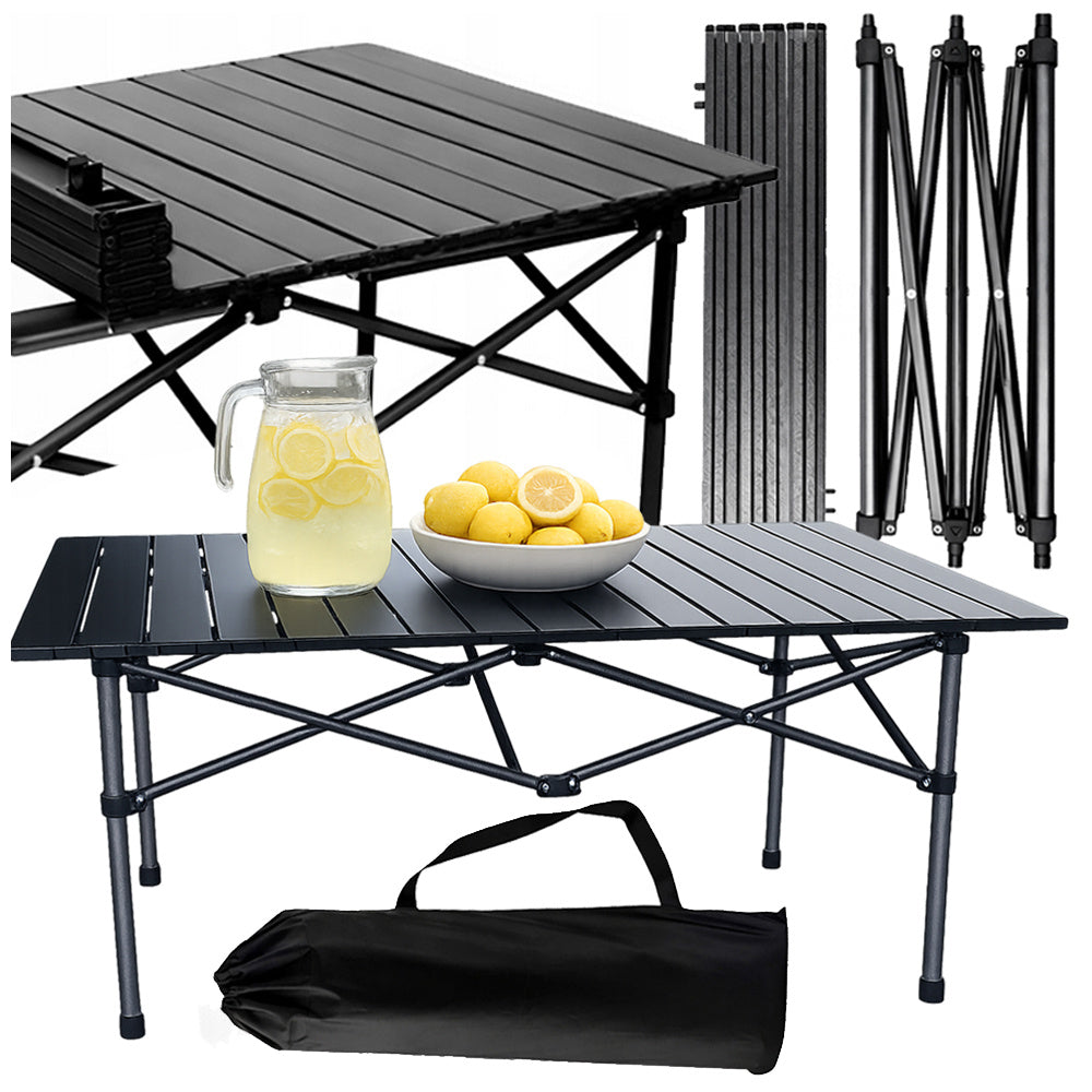 Campingbord, Sammenklappeligt, 3 størrelser, Sort