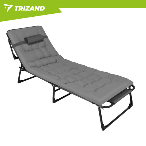 Foldbar Solseng med Hynde – Justerbar Have- og Strandliggestol