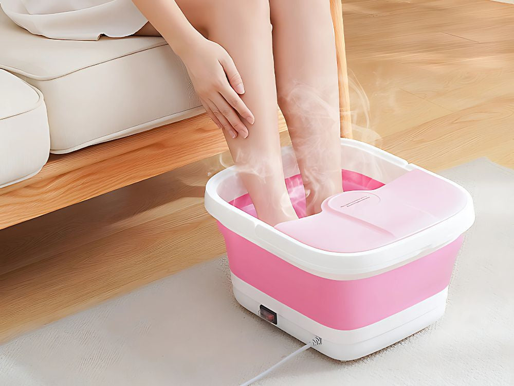 Sammenklappelig fodmassagebalje med Varme, Boblefunktion & Massage
