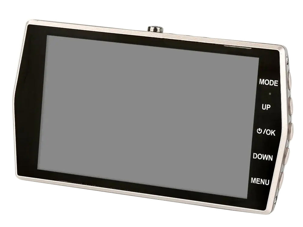Full HD Bilkamera med 4" LCD-skærm og 2 kamera (Foran og bakkamera)