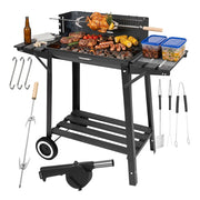 Kulgrill med Rotisserie og varmehylde – havegrill med hylder