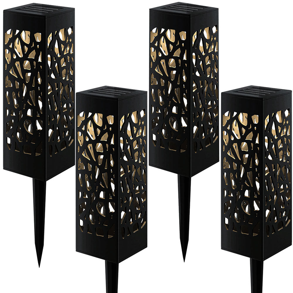 Solcelledrevet Have Lanterne Dekorativt Sæt med 4 Stk. med sensor