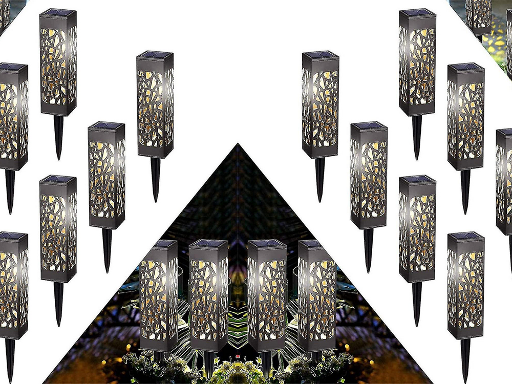 Solcelledrevet Have Lanterne Dekorativt Sæt med 4 Stk. med sensor