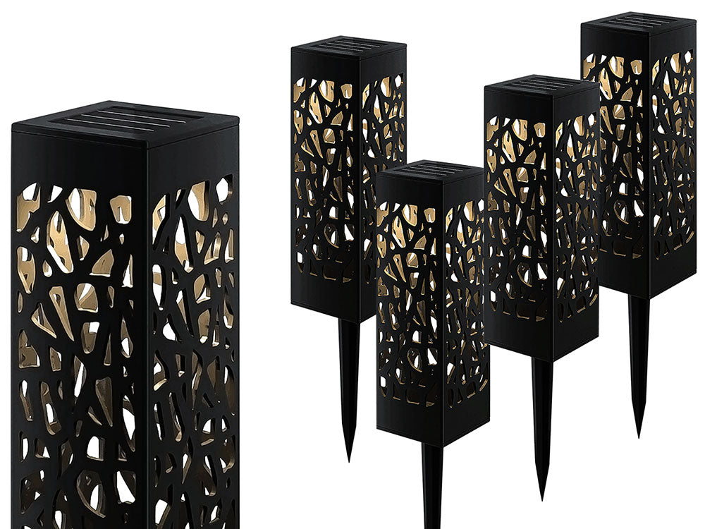 Solcelledrevet Have Lanterne Dekorativt Sæt med 4 Stk. med sensor