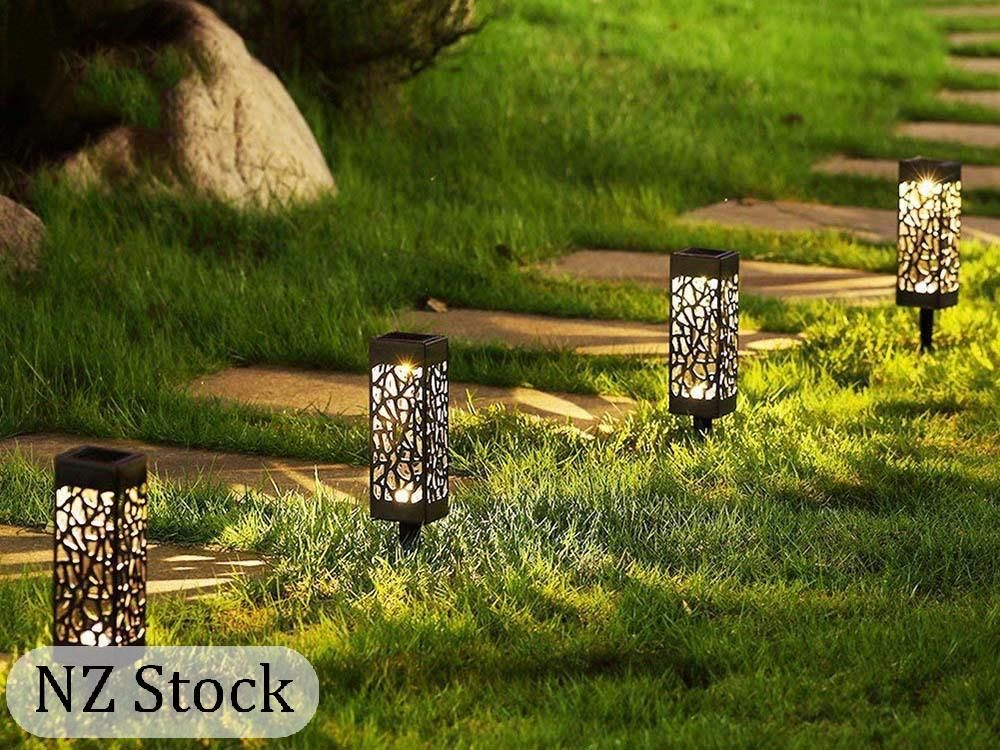 Solcelledrevet Have Lanterne Dekorativt Sæt med 4 Stk. med sensor