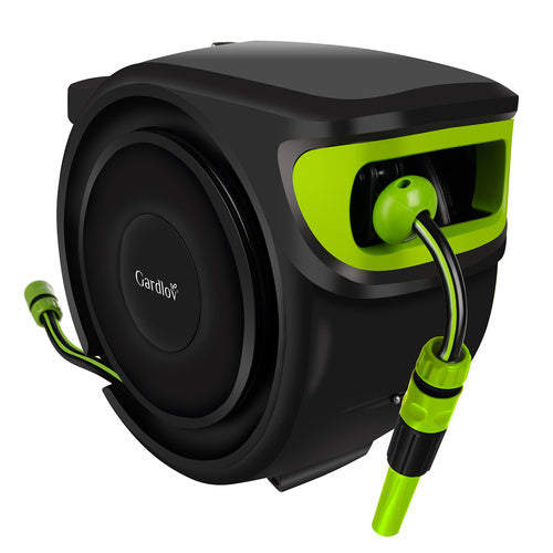 Haveslange Med Automatisk Oprulning – 25 Meter Med Vægophæng og Sprøjtepistol