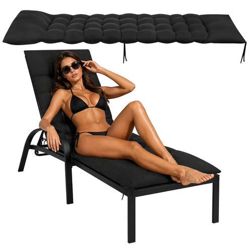 Hynde til Solseng 180 x 50 x 9 cm – Tyk og Komfortabel Havehynde Sort