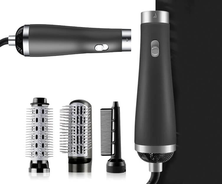 Multifunktionelt 3-i-1 Styling Kit: Hårtørrer, Krøllejern og Hårbørste