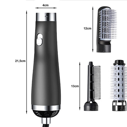 Multifunktionelt 3-i-1 Styling Kit: Hårtørrer, Krøllejern og Hårbørste