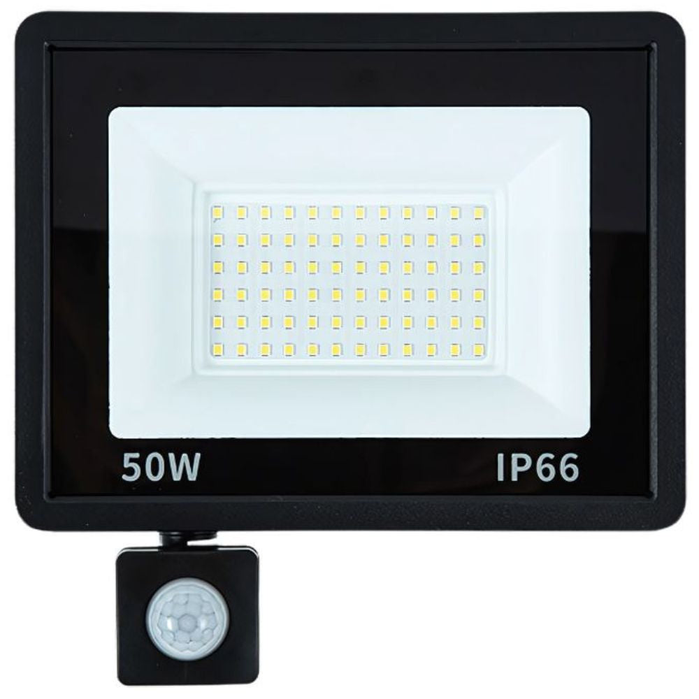 Halogen LED projektør 50W 6000K med skumringssensor (tænd/sluk ved daggry) IP66.