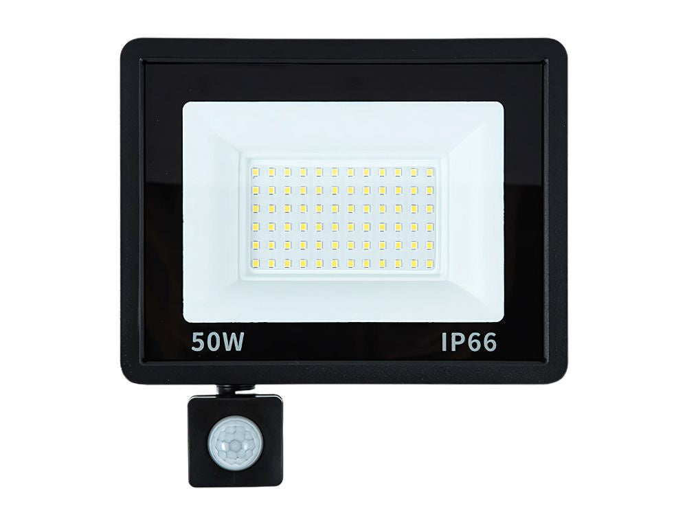 Halogen LED projektør 50W 6000K med skumringssensor (tænd/sluk ved daggry) IP66.