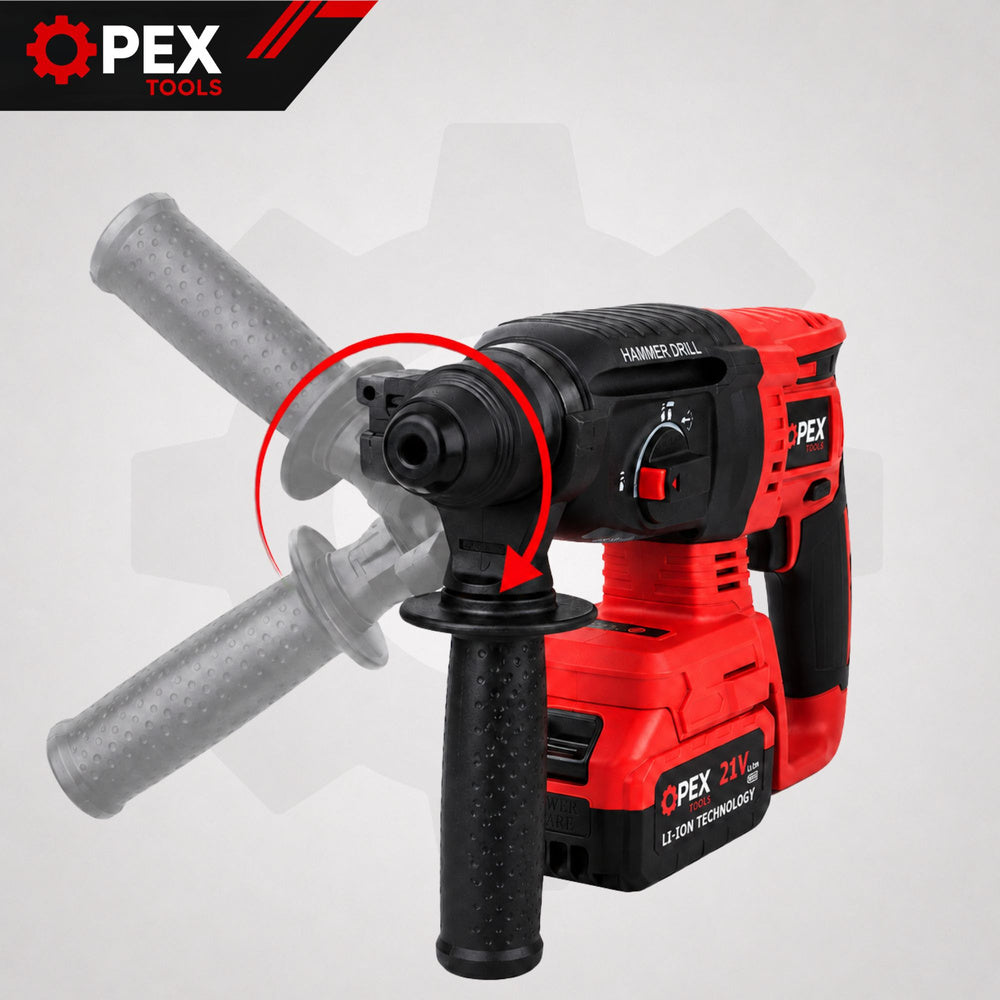Batteridrevet SDS+ Borehammer 21V med 2 Batterier og Kuffert – 650W