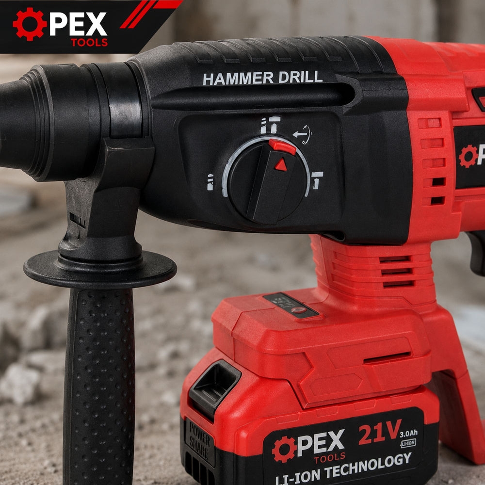 Batteridrevet SDS+ Borehammer 21V med 2 Batterier og Kuffert – 650W