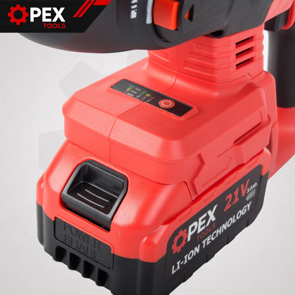 Batteridrevet SDS+ Borehammer 21V med 2 Batterier og Kuffert – 650W