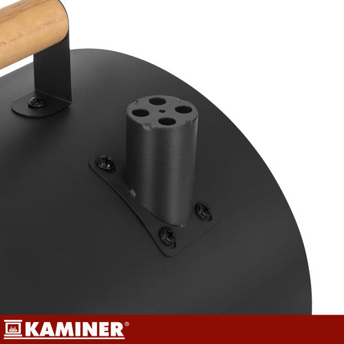 Kulgrill med Låg, Termometer og 2 Grillriste XXL – Bærbar Havegrill KAMINER