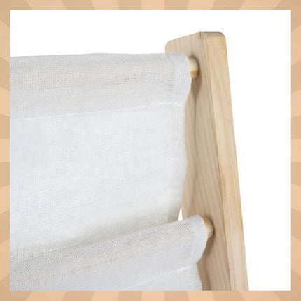 Børnebibliotek, 6 Hylder, i træ & stof, perfekt til organisering