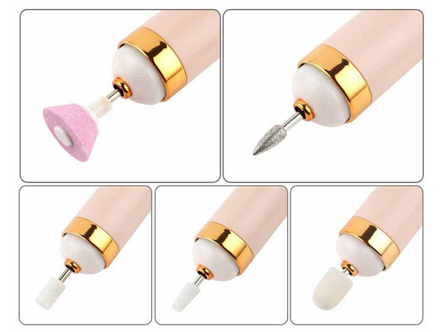Trådløs Neglefil til Manicure og Pedicure med USB-Opladning