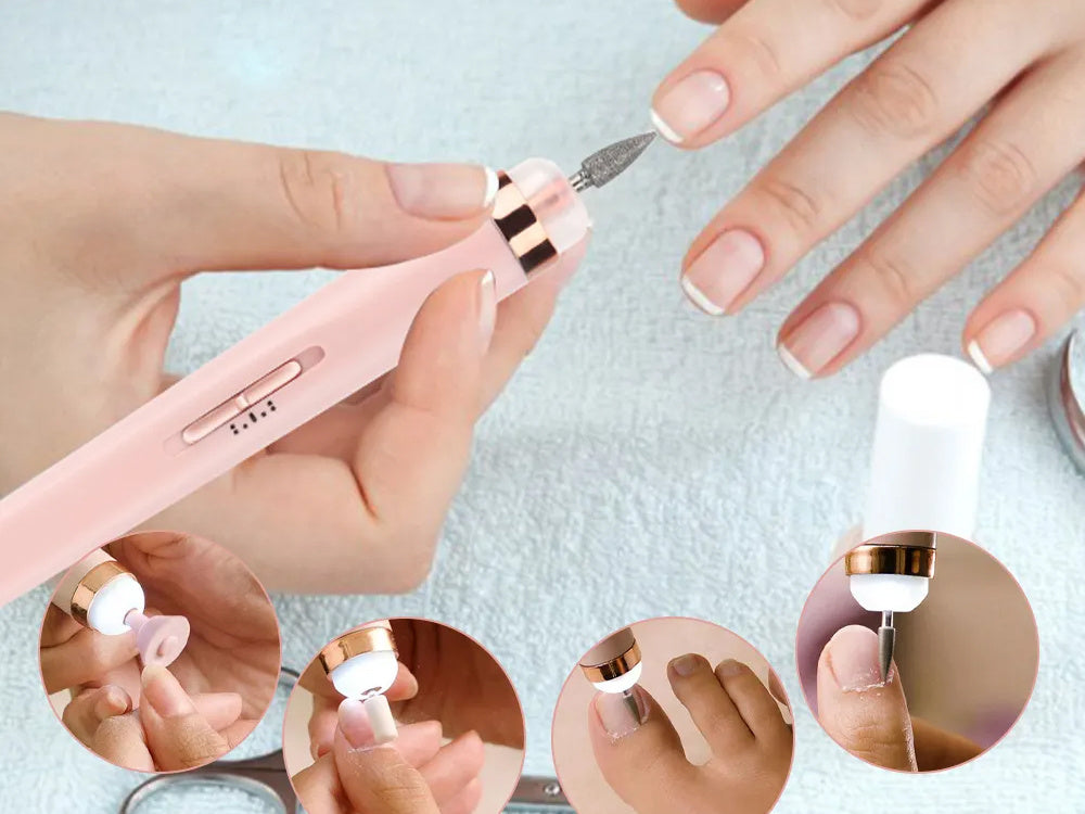 Trådløs Neglefil til Manicure og Pedicure med USB-Opladning