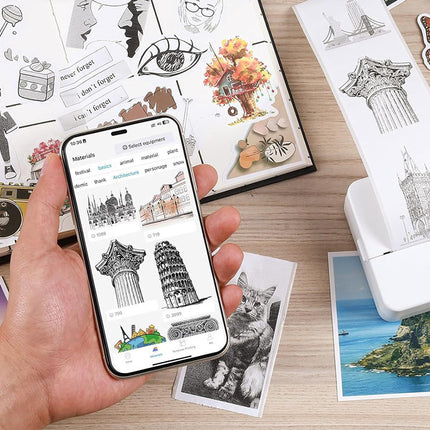 Mini Termoprinter, trådløs – Print fotos, noter og mærkater på farten