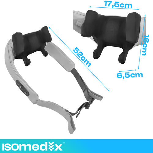 Shiatsu nakkemassager trådløs med varme – USB-C & 3 massageprogrammer
