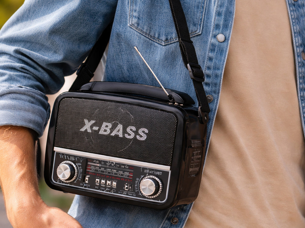 Retro Radio, bærbar med FM/AM/SW, MP3 Afspiller & lommelygte – USB, AUX & Batteri