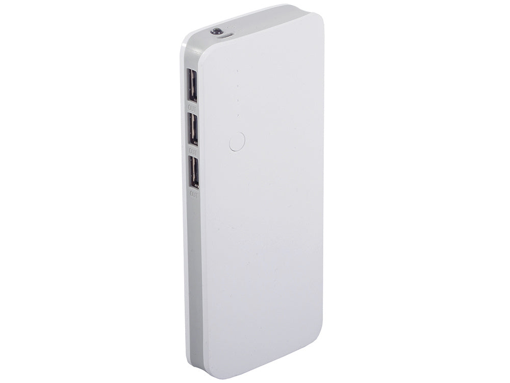 Powerbank 10.000mAh med 3x USB, hurtig opladning & LED lygte