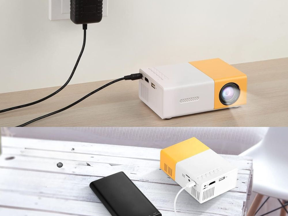 Bærbar mini projektor YG300 version 2025 – Full HD, HDMI & Fjernbetjening