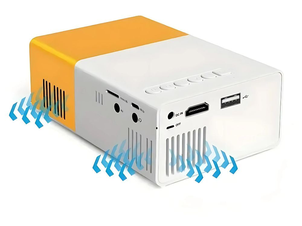 Bærbar mini projektor YG300 version 2025 – Full HD, HDMI & Fjernbetjening