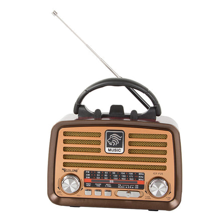 Bærbar Retro Radio med FM/AM, Bluetooth og USB Genopladning