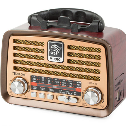 Bærbar Retro Radio med FM/AM, Bluetooth og USB Genopladning