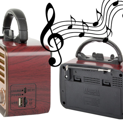Bærbar Retro Radio med FM/AM, Bluetooth og USB Genopladning