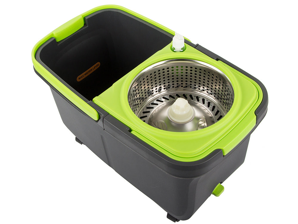 Roterende Moppe med 360° Dispenserspand og 2 Mikroﬁberpuder