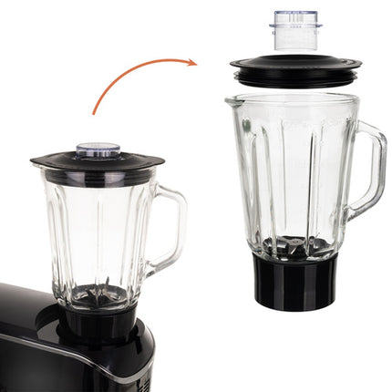 Køkkenmaskine med blender og opvarmet skål