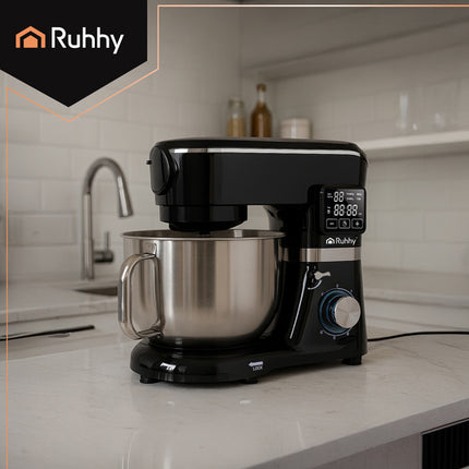 Køkkenmaskine med blender og opvarmet skål