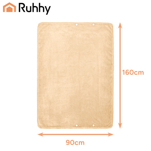 Varmetæppe 160x90 cm – Til ryg og skuldre, beige og blødt materiale