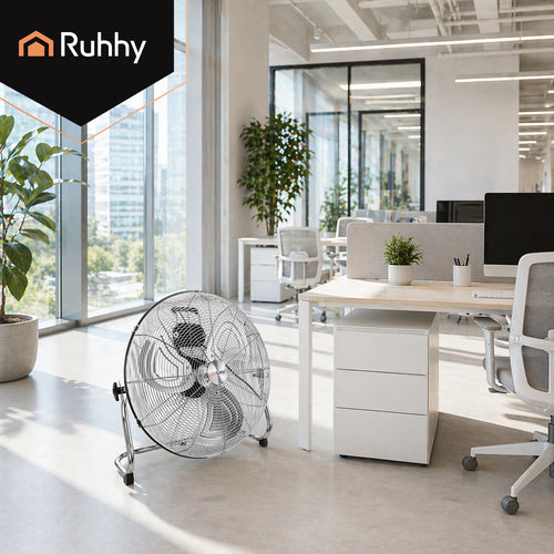 Gulvventilator – kraftig metal ventilator med 3 hastigheder