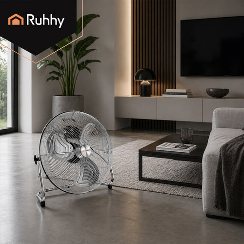 Gulvventilator – kraftig metal ventilator med 3 hastigheder