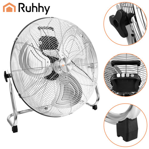 Gulvventilator – kraftig metal ventilator med 3 hastigheder