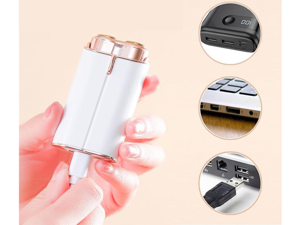 Kvindeshaver til Krop, Ben, Ansigt og Øjenbryn - USB Opladning