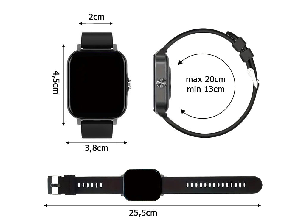 Smartwatch med Bluetooth Opkald – Sportsur til Dame og Herre med Pulsmåler, SpO2 og 20 Sportsfunktioner