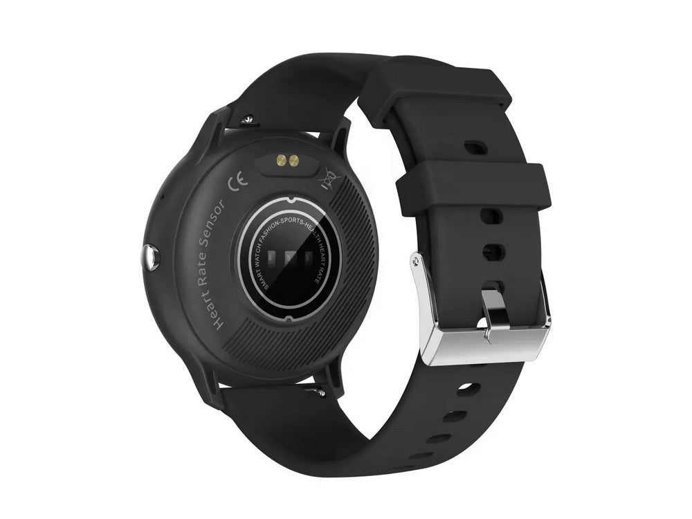 Smartwatch til herre & dame – Sort silikonerem, Bluetooth & Opkaldsfunktion