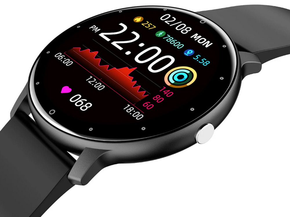 Smartwatch til herre & dame – Sort silikonerem, Bluetooth & Opkaldsfunktion