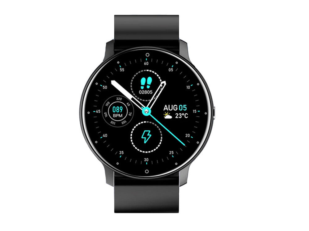 Smartwatch til herre & dame – Sort silikonerem, Bluetooth & Opkaldsfunktion