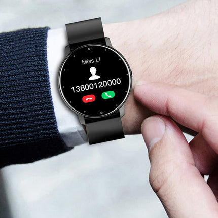 Smartwatch til herre & dame – Sort silikonerem, Bluetooth & Opkaldsfunktion