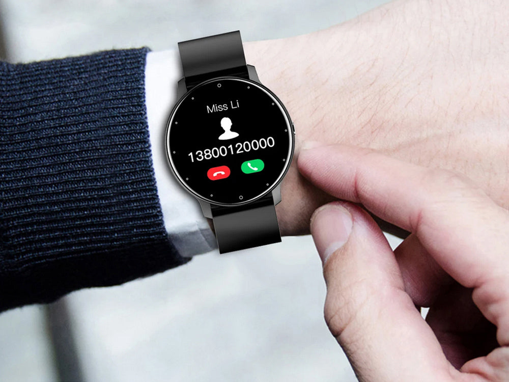 Smartwatch til herre & dame – Sort silikonerem, Bluetooth & Opkaldsfunktion